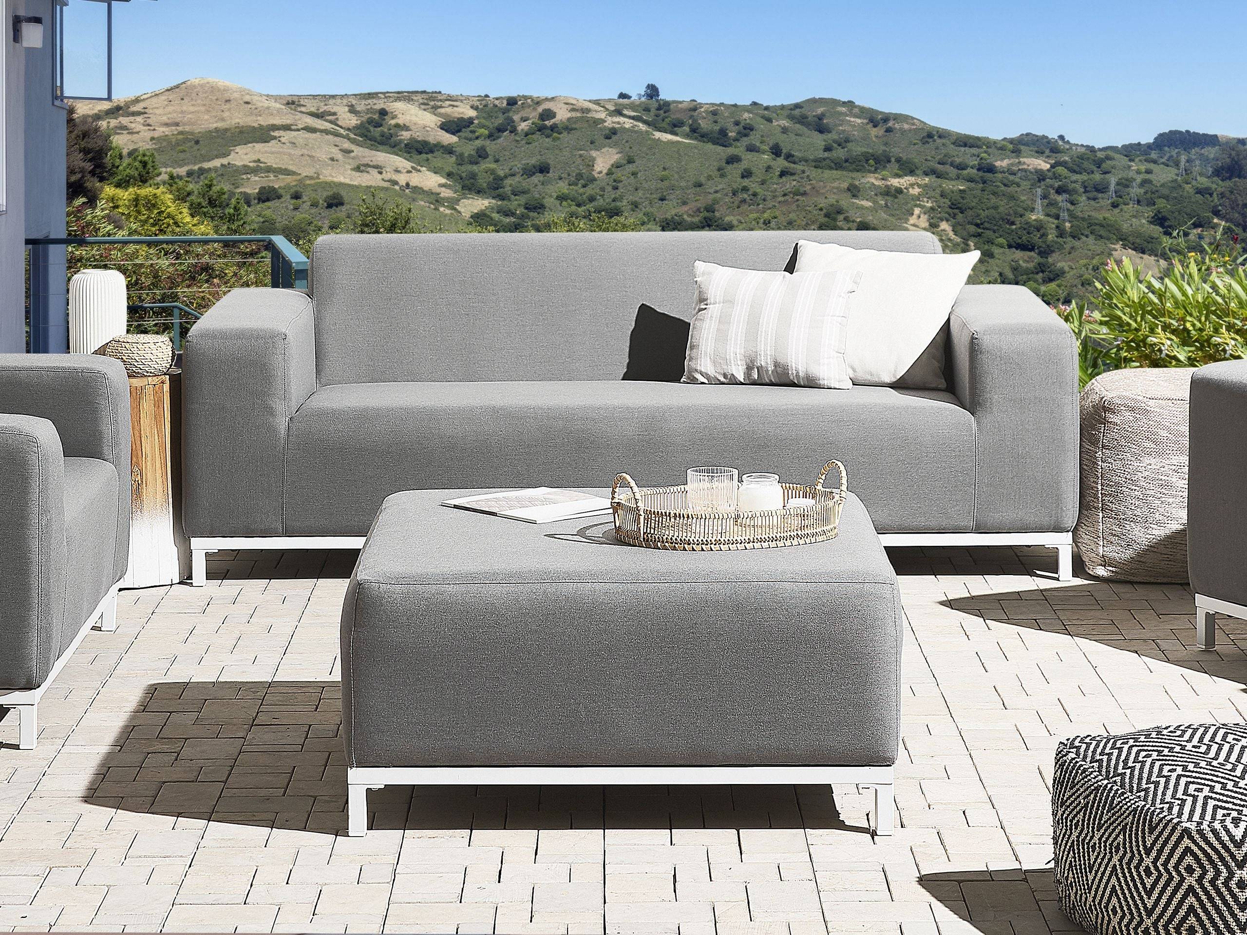 Beliani - Canapé de jardin, 2 Personnes Tissu Gris ROVIGO - Beliani - Imagen 1