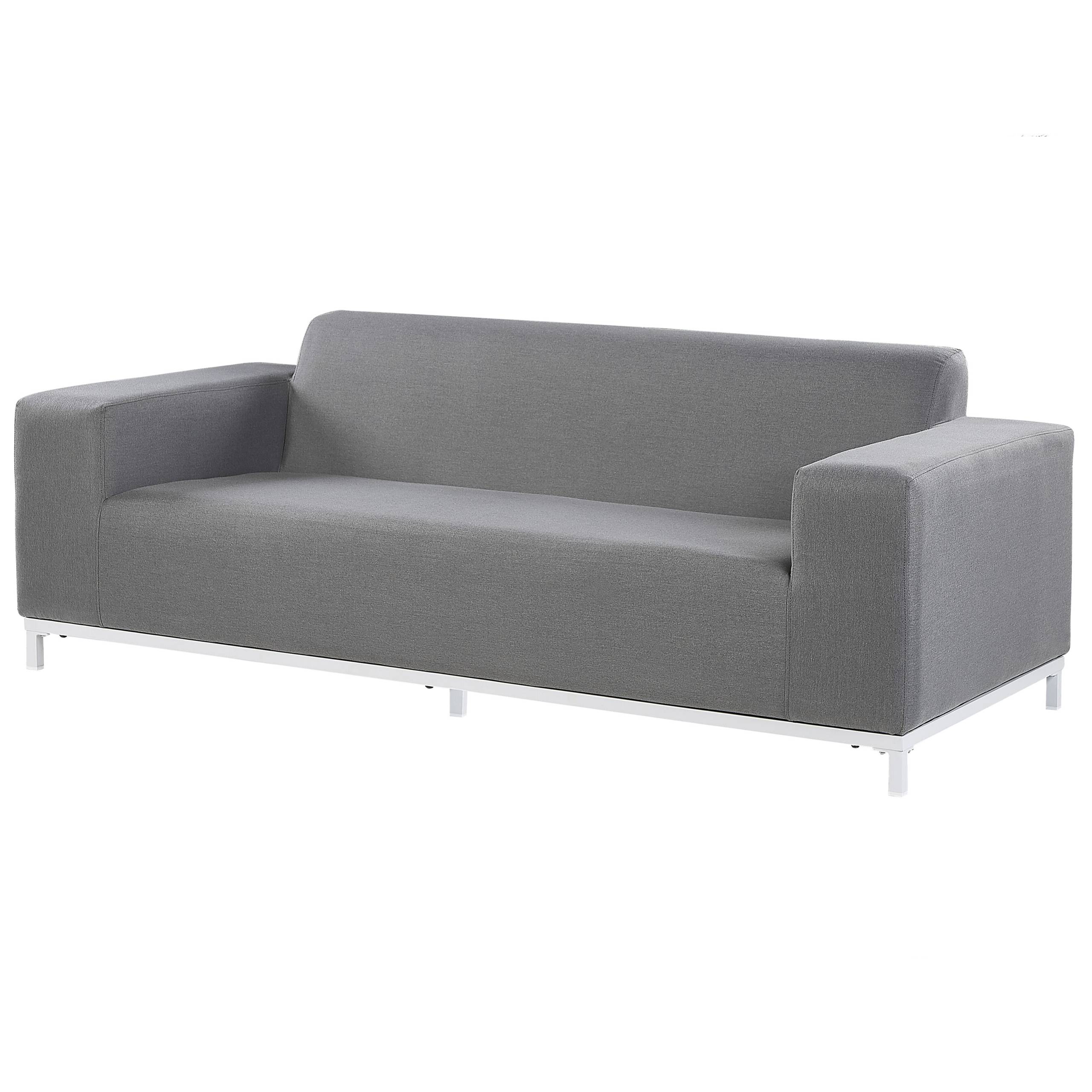 Beliani - Canapé de jardin, 2 Personnes Tissu Gris ROVIGO - Beliani - Imagen 4
