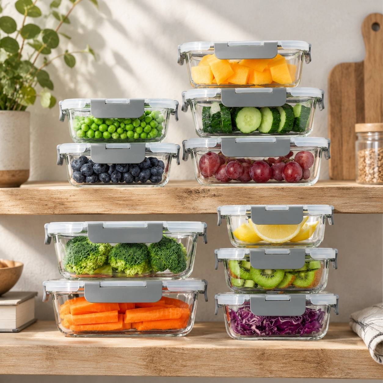 Boîte Alimentaire Verre Borosilicate Lot de 10 avec Couvercles Hermétiques - Image 7