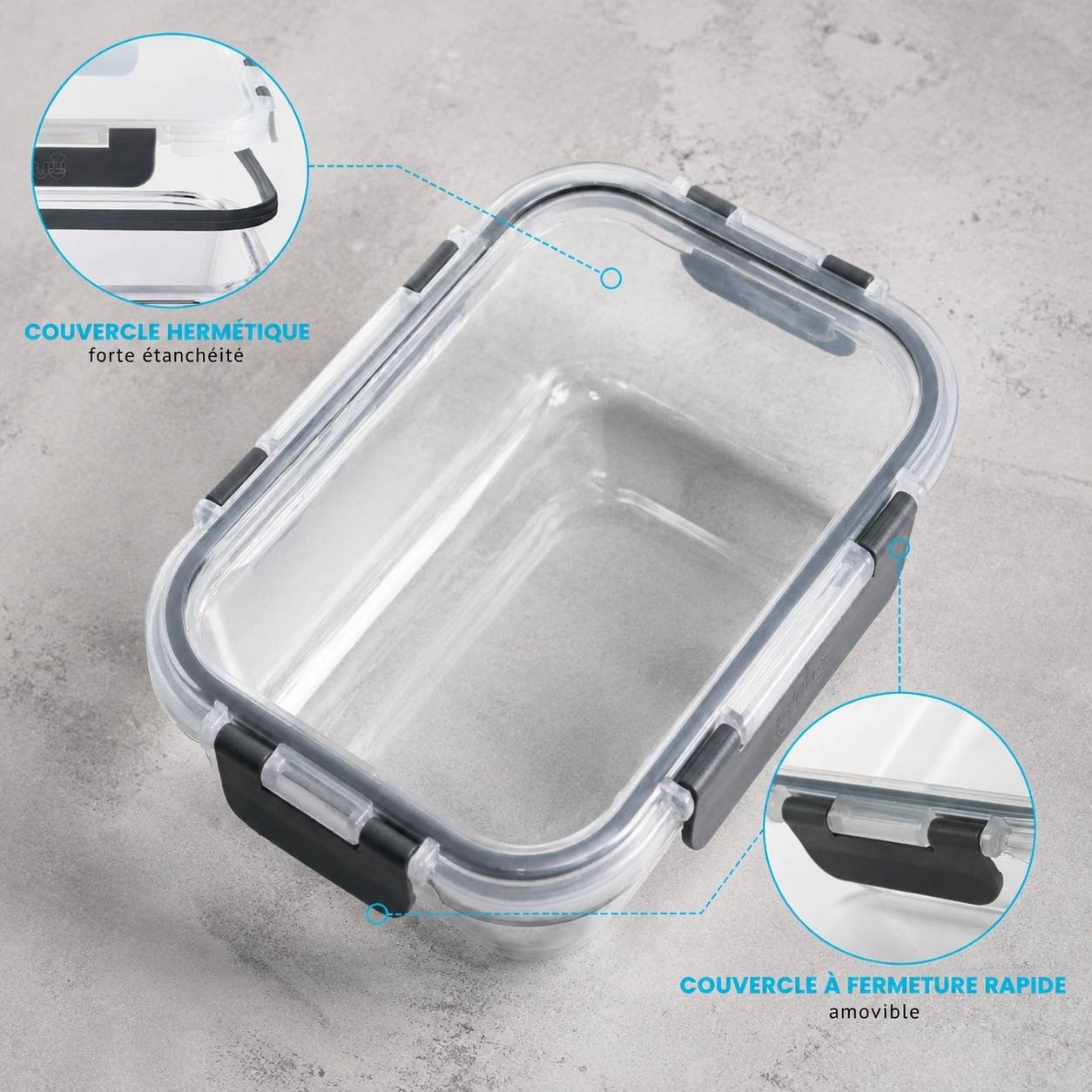 Boîte Alimentaire Verre Borosilicate Lot de 10 avec Couvercles Hermétiques - Image 4