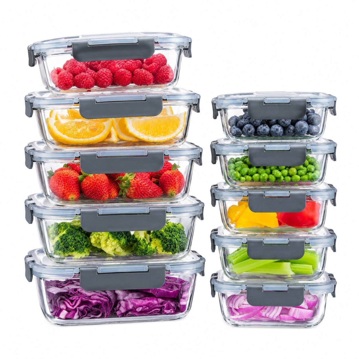 Boîte Alimentaire Verre Borosilicate Lot de 10 avec Couvercles Hermétiques - Image 1