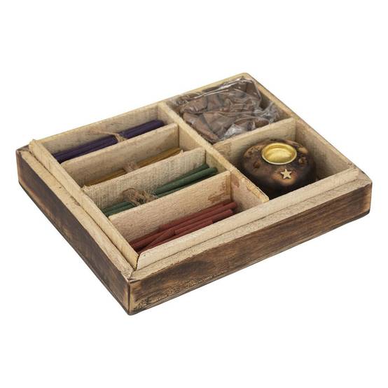 Coffret d'Encens en Bois "Taly" 25cm Marron - Image 2