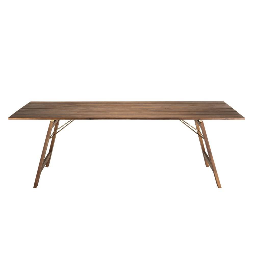 Macabane - VICK - Table de jardin 6/8 pers. rect. 220x90 cm bois acacia huilé - Imagen 1