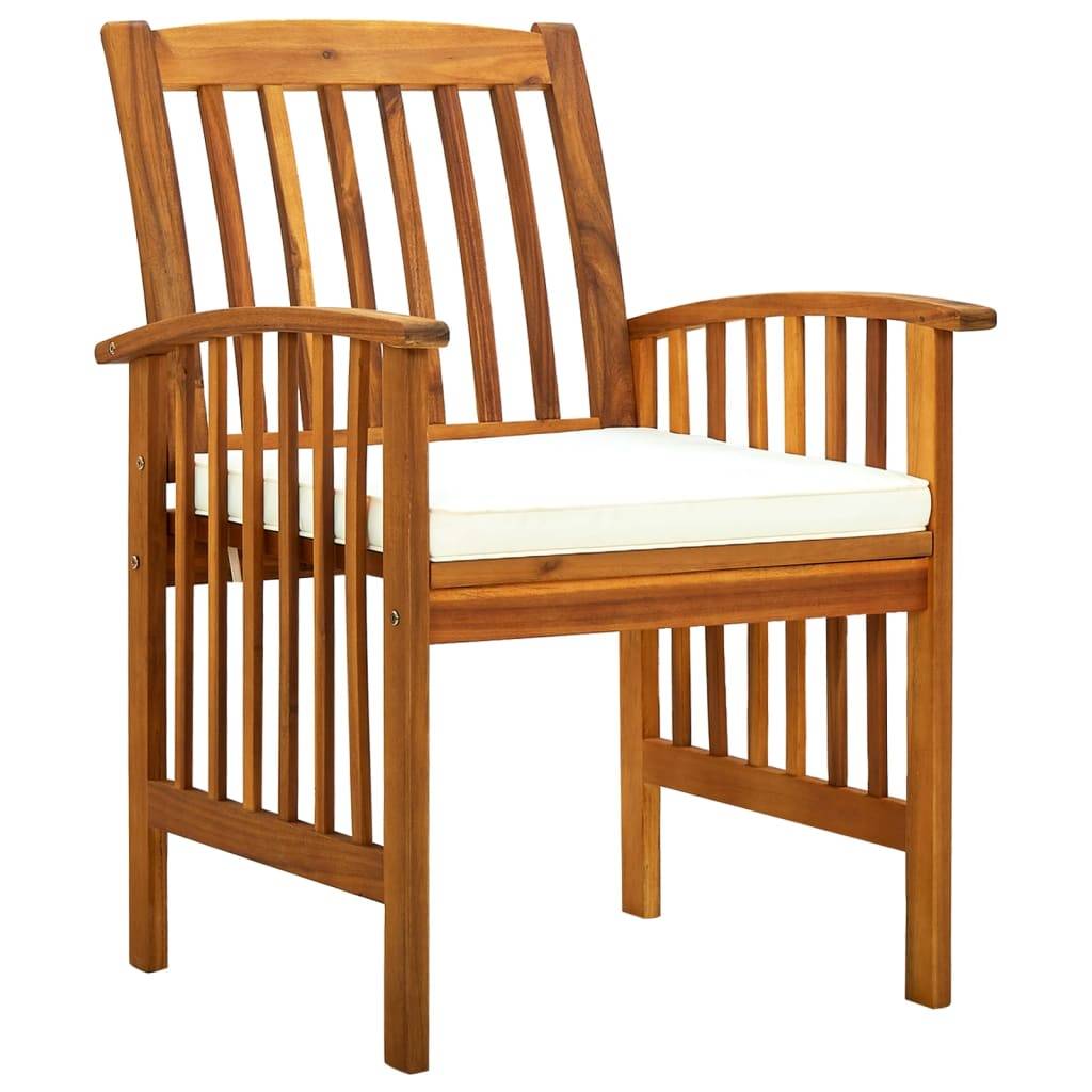 Chaise bois composite bois d'acacia avec finition huilée crème  61 x 64 x 90 cm  - p3 - Image 1