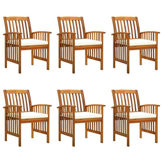 Chaise bois composite bois d'acacia avec finition huilée crème 61 x 64 x 90 cm - p3 - Image 2