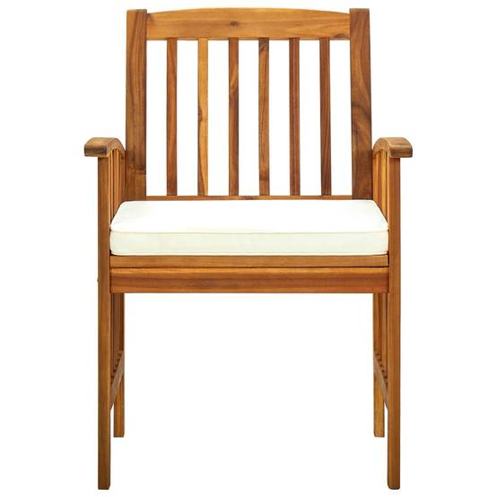 Chaise bois composite bois d'acacia avec finition huilée crème 61 x 64 x 90 cm - p3 - Image 4