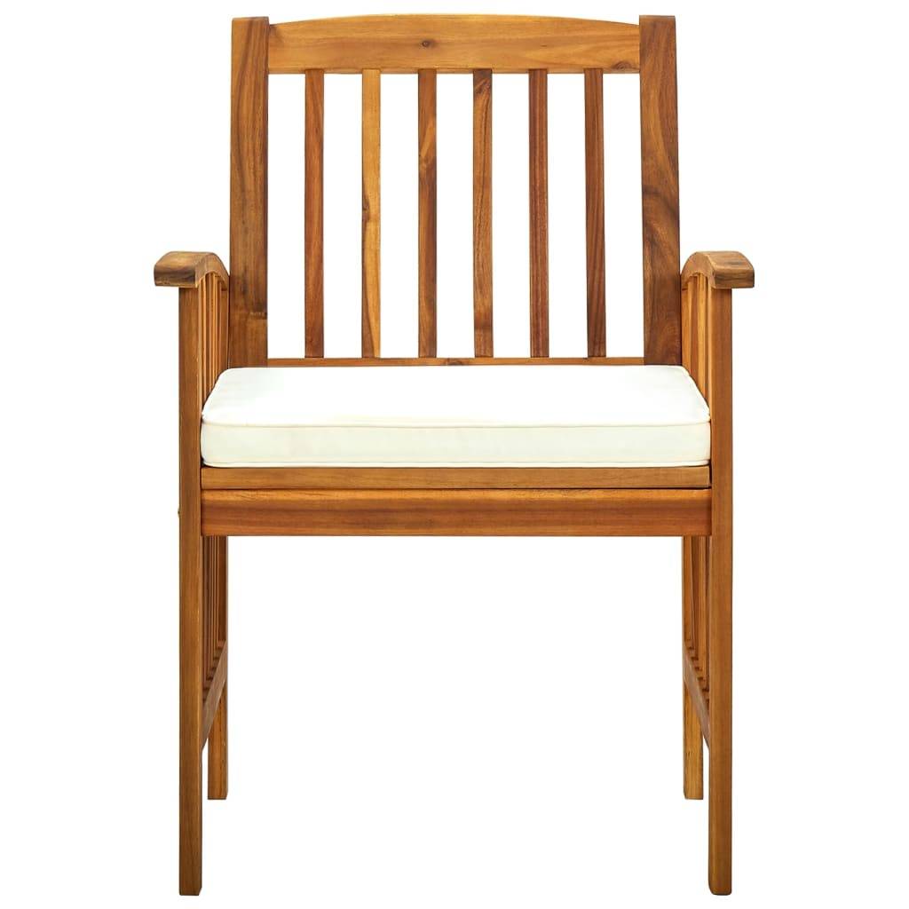Chaise bois composite bois d'acacia avec finition huilée crème  61 x 64 x 90 cm  - p3 - Image 4