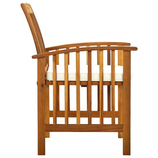 Chaise bois composite bois d'acacia avec finition huilée crème 61 x 64 x 90 cm - p3 - Image 5