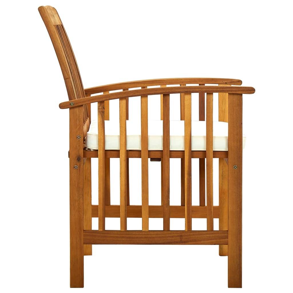 Chaise bois composite bois d'acacia avec finition huilée crème  61 x 64 x 90 cm  - p3 - Image 5