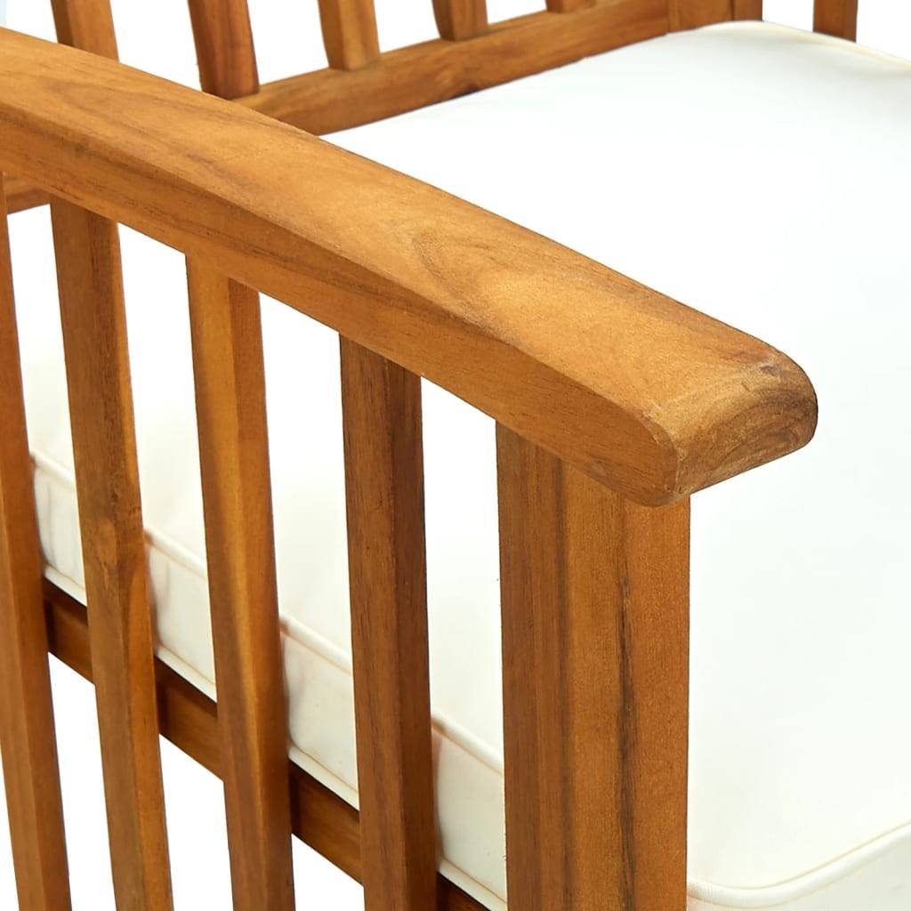 Chaise bois composite bois d'acacia avec finition huilée crème  61 x 64 x 90 cm  - p3 - Image 8