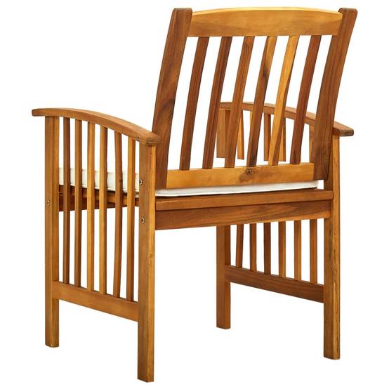 Chaise bois composite bois d'acacia avec finition huilée crème 61 x 64 x 90 cm - p3 - Image 6