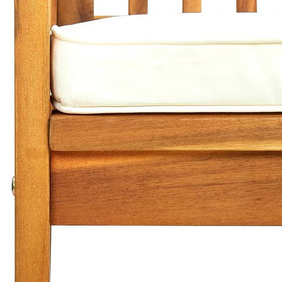 Chaise bois composite bois d'acacia avec finition huilée crème 61 x 64 x 90 cm - p3 - Image 7