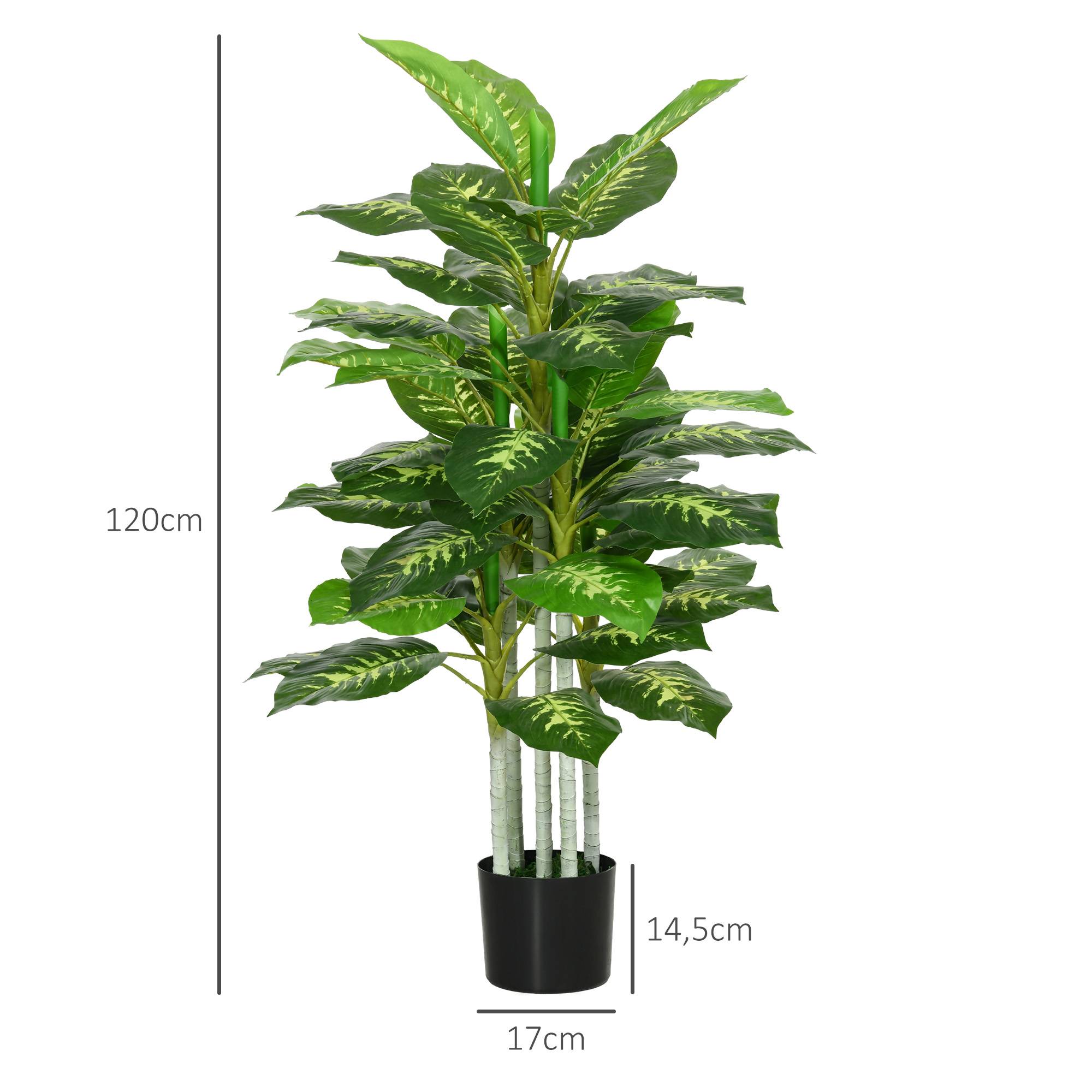 Plante Artificielle Calathea Plastique PE Décoration Intérieur 53 Feuilles 120cm Vert - ComfortXL Outdoor Living - Image 5