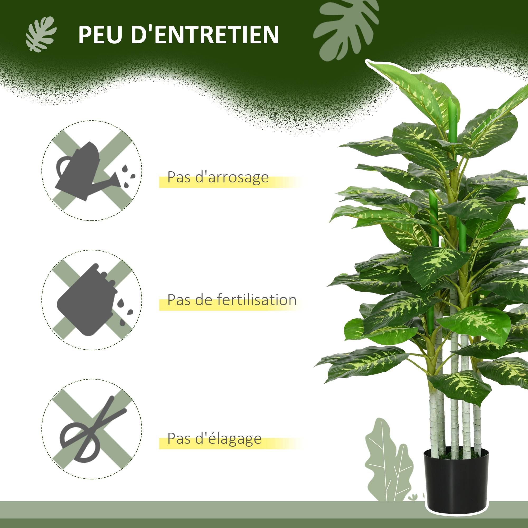 Plante Artificielle Calathea Plastique PE Décoration Intérieur 53 Feuilles 120cm Vert - ComfortXL Outdoor Living - Image 8