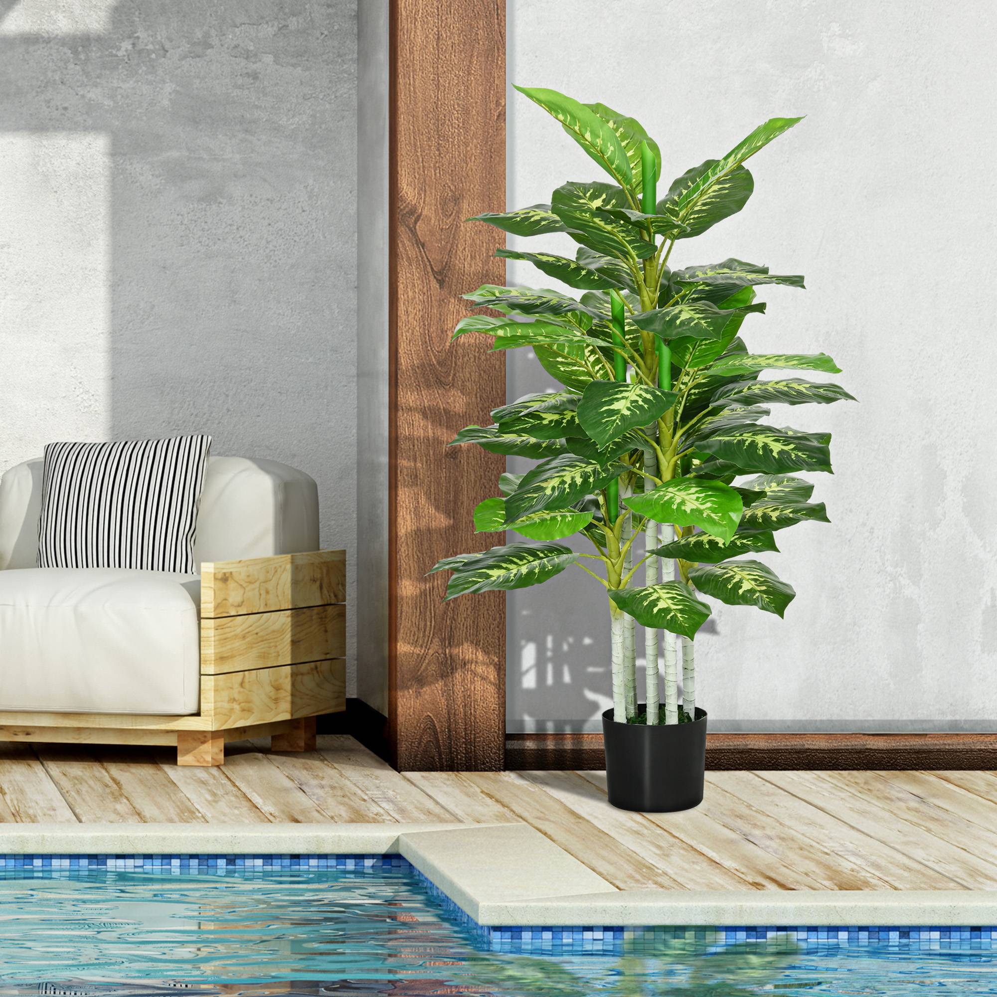 Plante Artificielle Calathea Plastique PE Décoration Intérieur 53 Feuilles 120cm Vert - ComfortXL Outdoor Living - Image 6