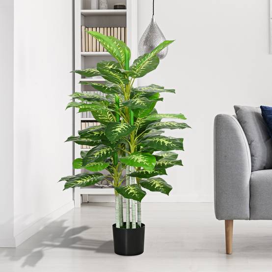 Plante Artificielle Calathea Plastique PE Décoration Intérieur 53 Feuilles 120cm Vert - ComfortXL Outdoor Living - Image 4