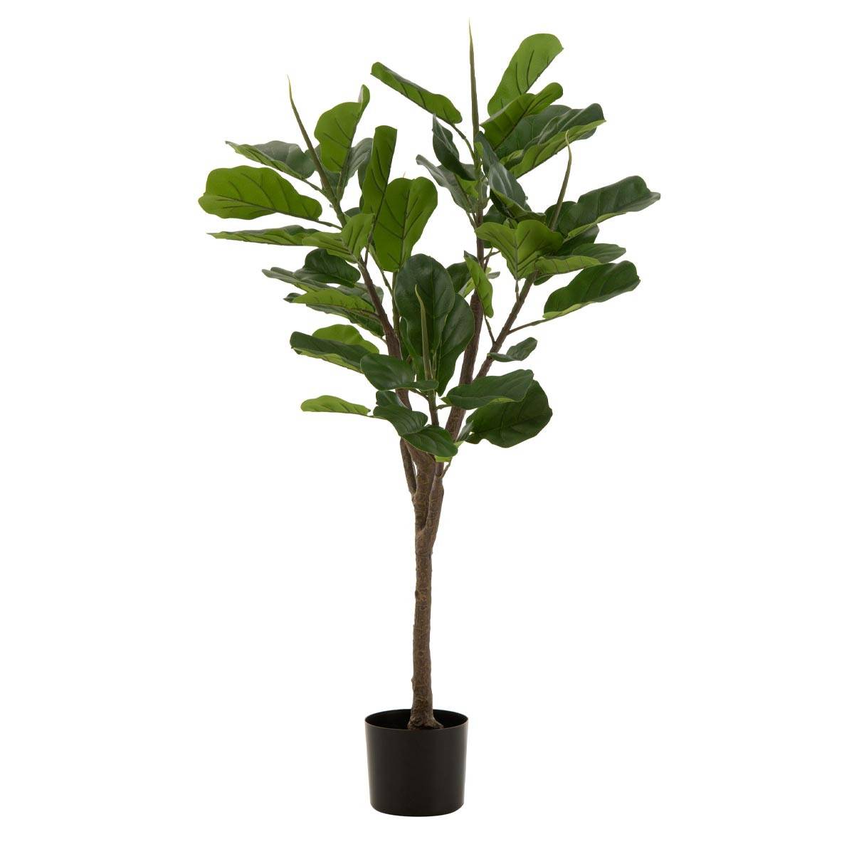Plante Artificielle en Pot "Ficus" 129cm Vert & Noir - Image 1