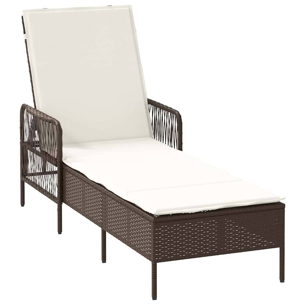 PANGIVO - Transat Polyrotin Marron et Crème Blanche 55 x 200 x 92 cm - PANGIVO - Image 2