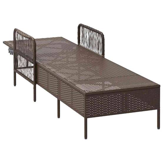 PANGIVO - Transat Polyrotin Marron et Crème Blanche 55 x 200 x 92 cm - PANGIVO - Image 5