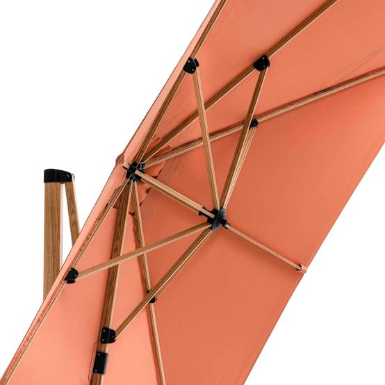 Oviala - Parasol déporté 3x3m et dalle à lester sur roues effet bois argile Brescia - Oviala - Imagen 4
