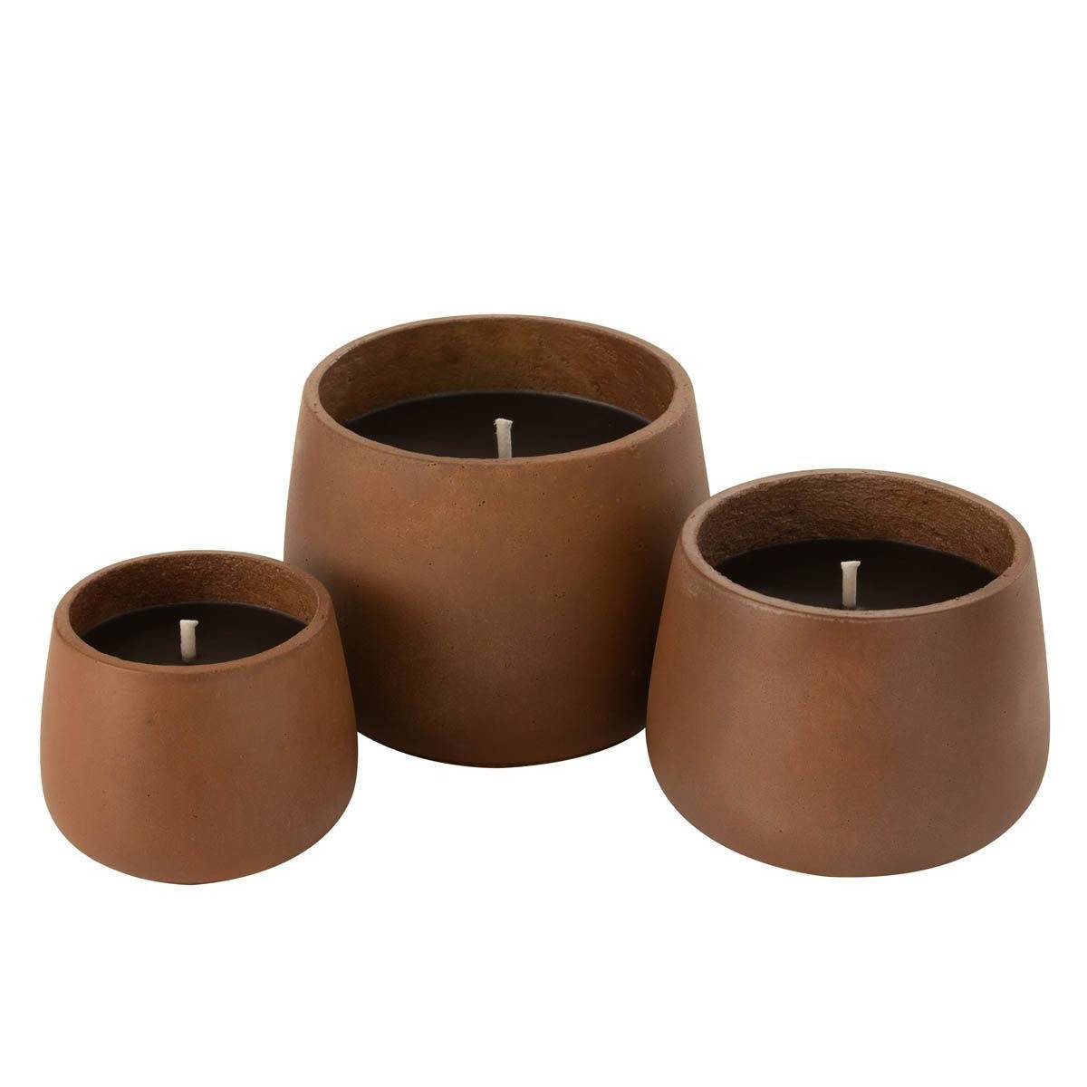 Bougie Extérieure Ciment "Brittney" 13cm Marron - Image 3