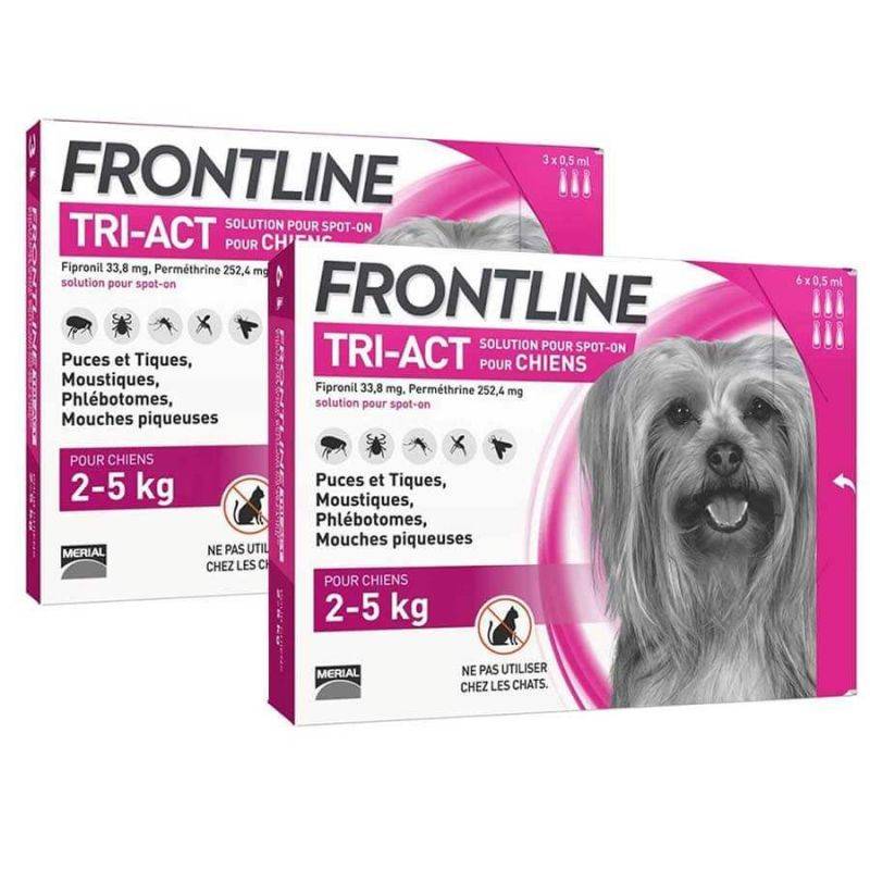 Frontline - FRONTLINE TRI-ACT CHIEN XS (2-5 kg) - BOEHRINGER 6 pipettes - Imagen 1