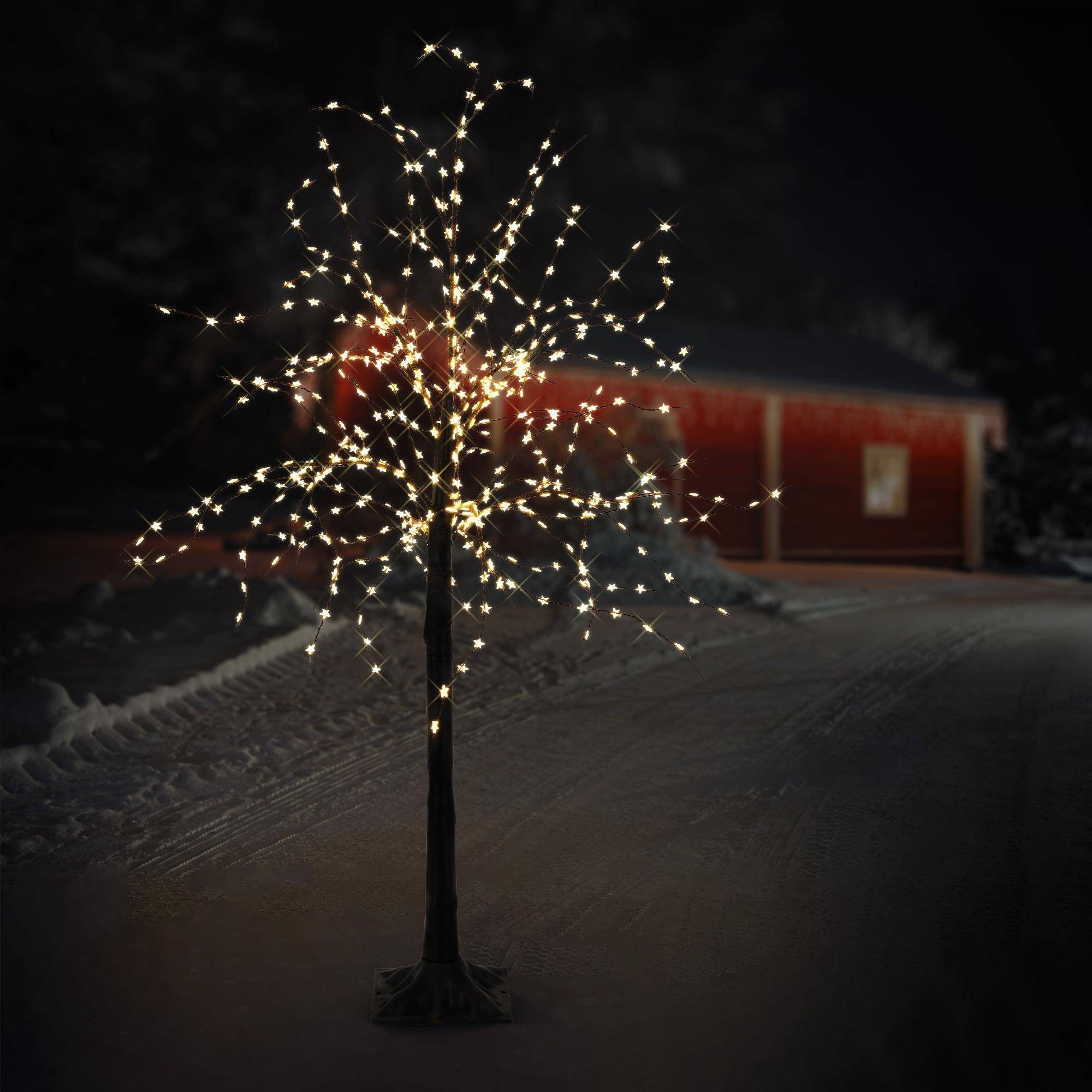 Ecd-Germany - Arbre de Noël décoratif 120 cm avec 480 LED blanc chaud branches flexibles IP44 - Imagen 1