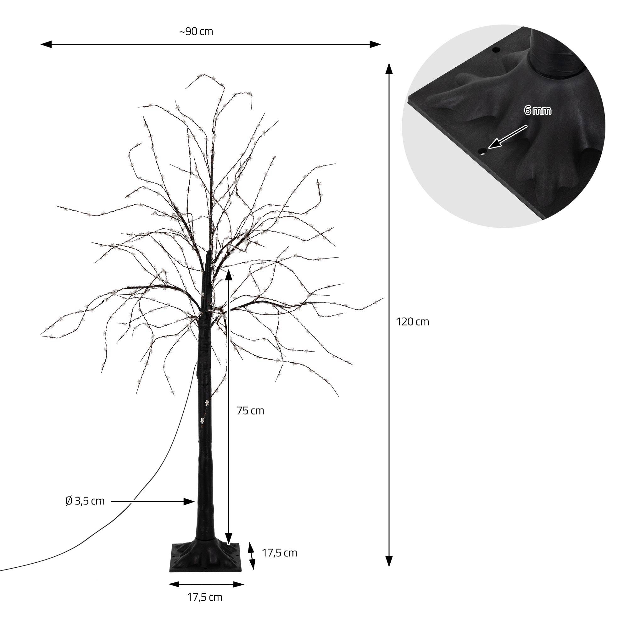 Ecd-Germany - Arbre de Noël décoratif 120 cm avec 480 LED blanc chaud branches flexibles IP44 - Imagen 6