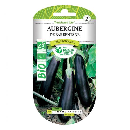 Graines aubergine de Barbentane BIO Les Doigts Verts - Image 2