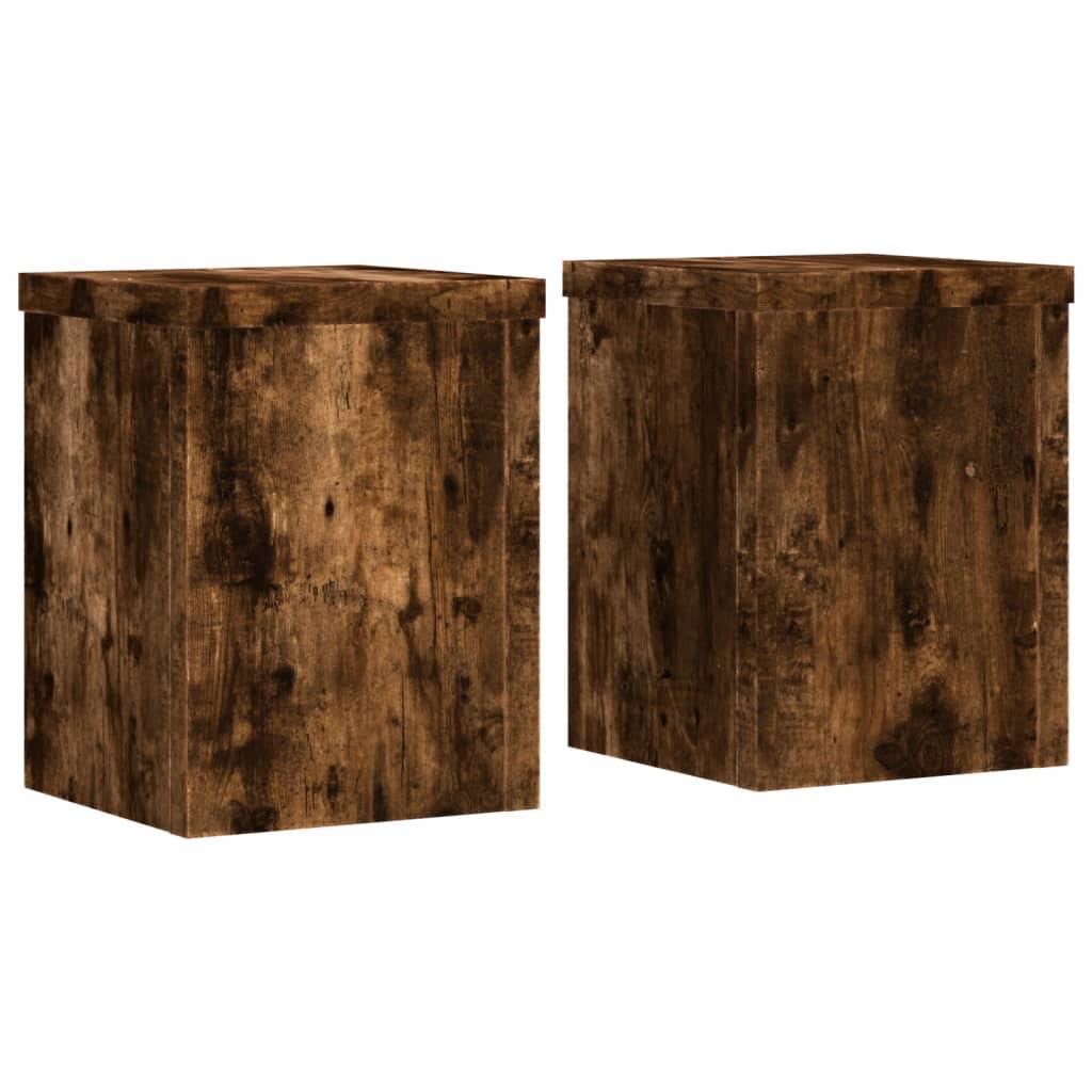 Supports pour plantes meuble fleurs lot de 2 bois d'ingénierie marron - Image 1