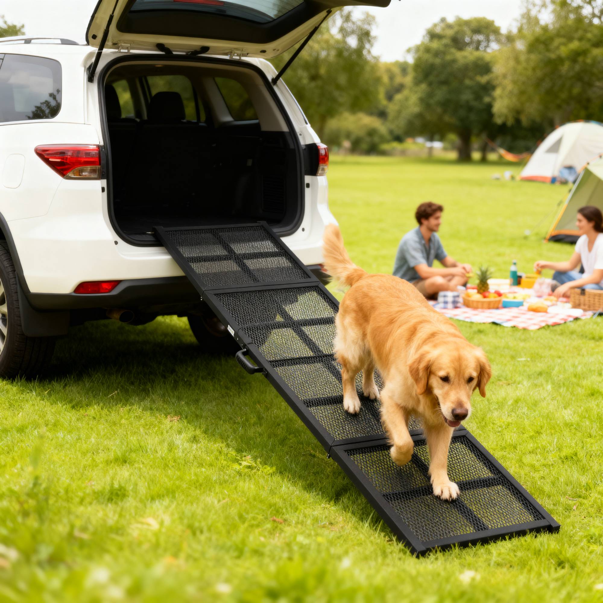 ComfortXL - Rampe pour chien pliable en acier noir 191 x 50 cm pour voiture et SUV avec surface antidérapante charge 180 kg - Image 1