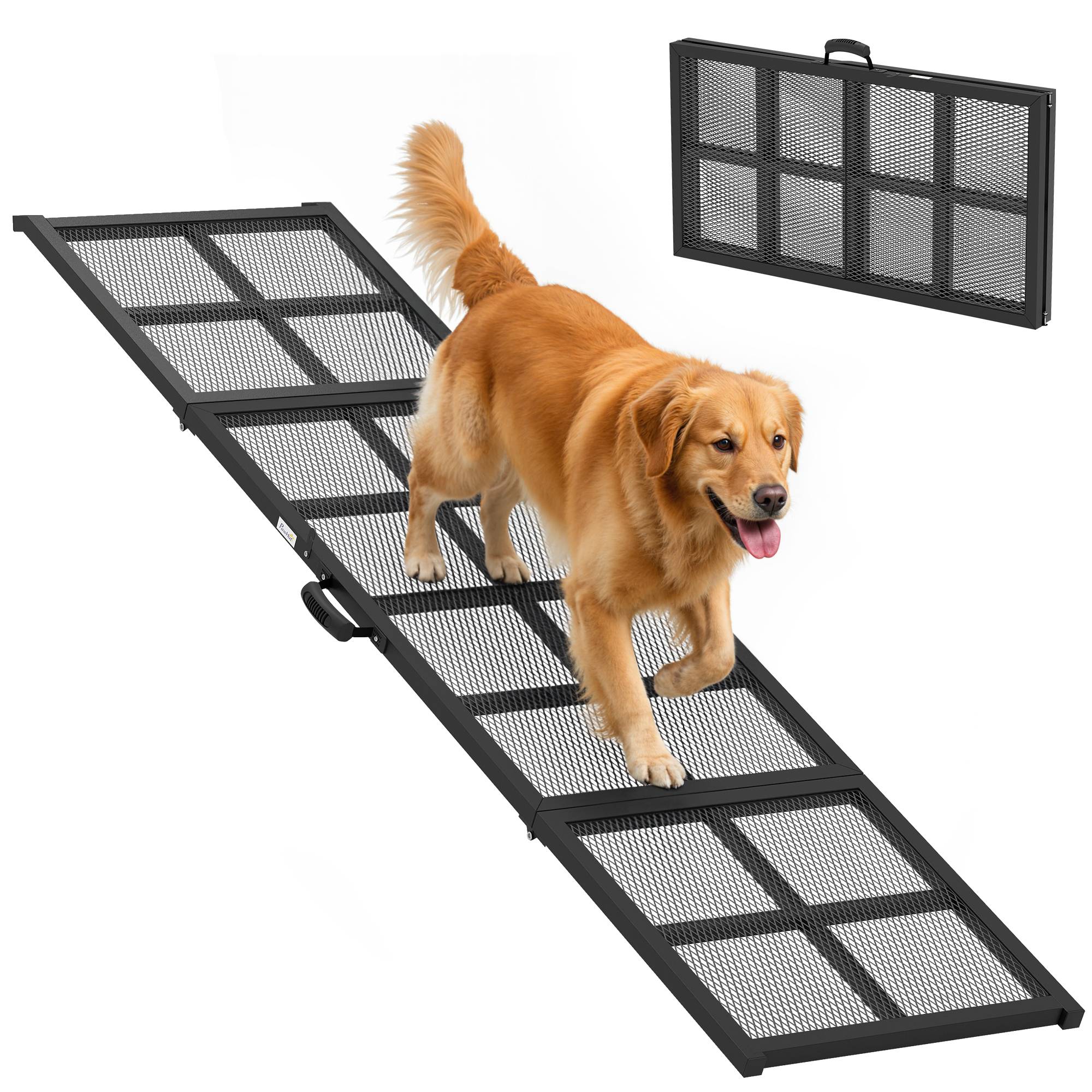 ComfortXL - Rampe pour chien pliable en acier noir 191 x 50 cm pour voiture et SUV avec surface antidérapante charge 180 kg - Image 2