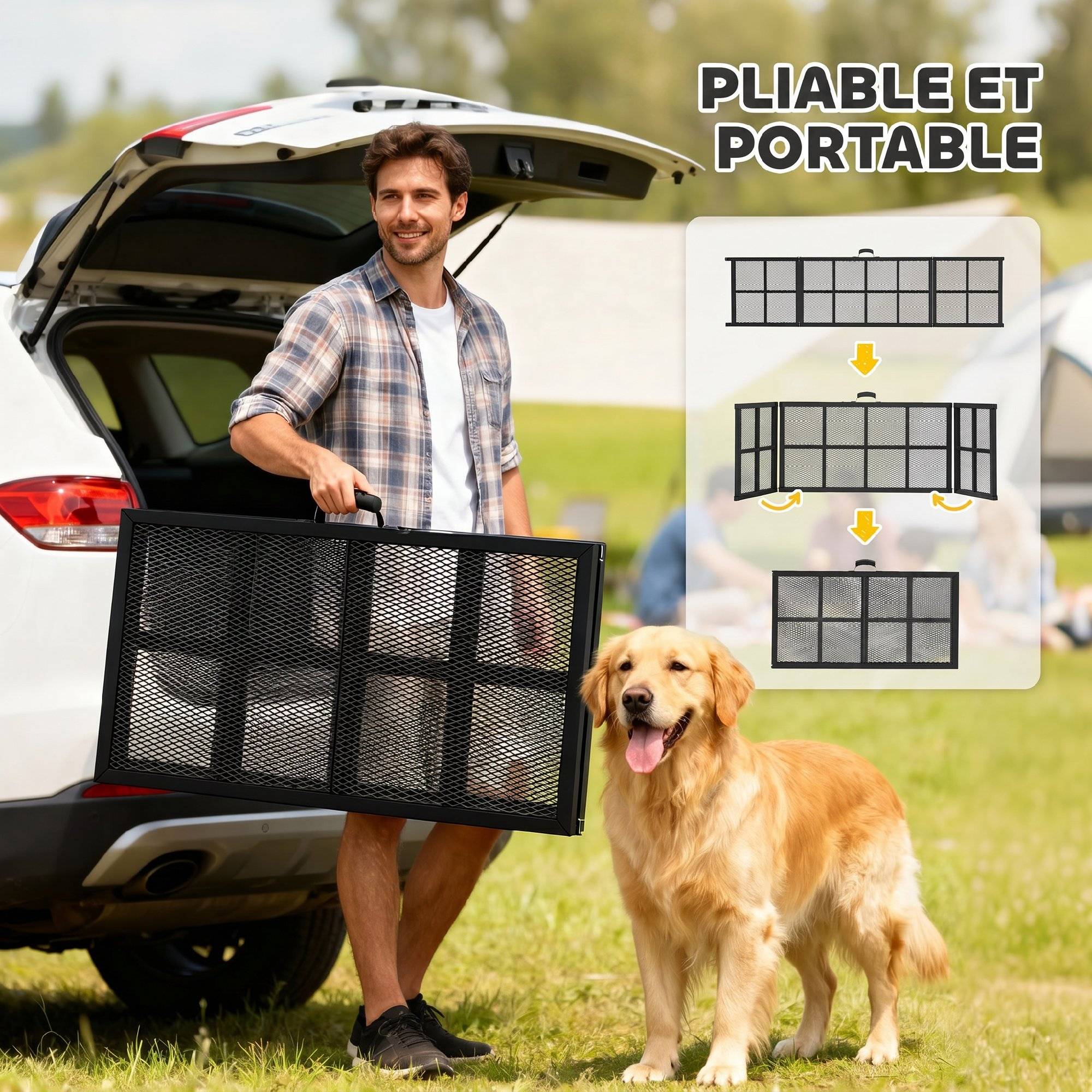 ComfortXL - Rampe pour chien pliable en acier noir 191 x 50 cm pour voiture et SUV avec surface antidérapante charge 180 kg - Image 7