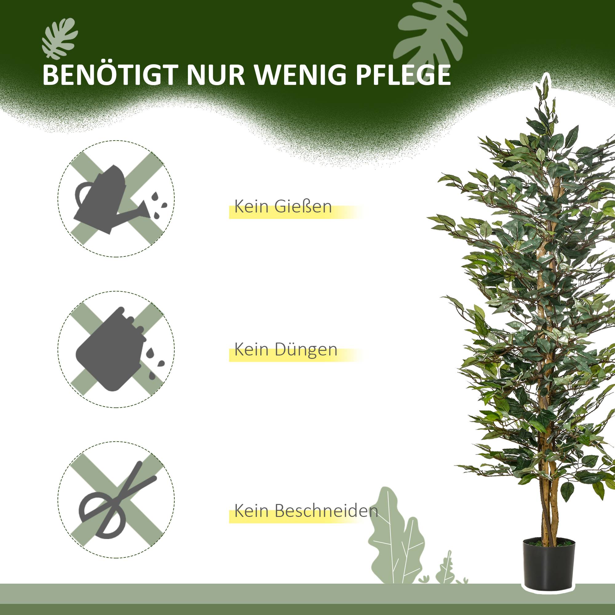 Grand faux ficus 150 cm, arbre artificiel, plante en pot, faux plante réaliste, salon chambre bureau jardin - Image 8