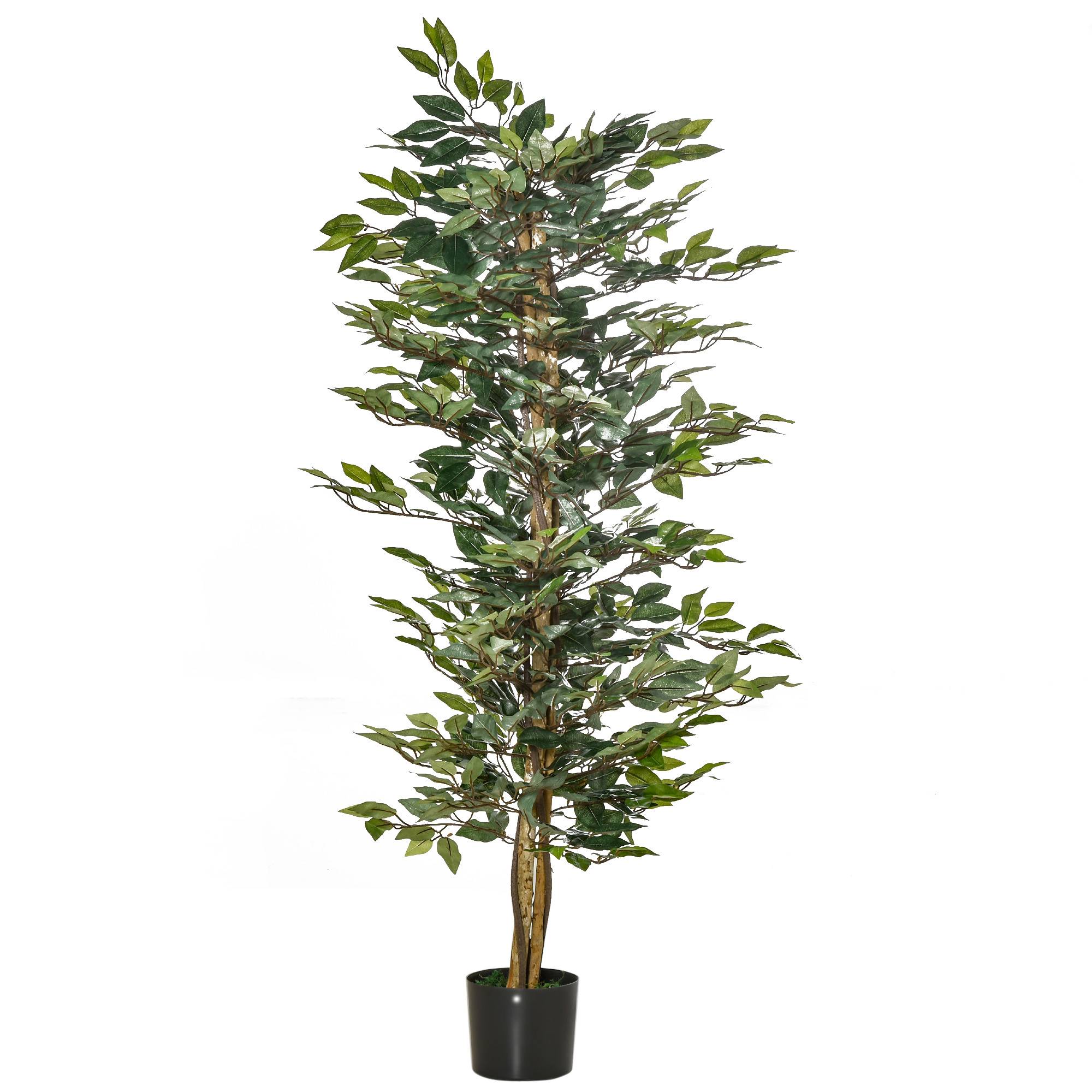 Grand faux ficus 150 cm, arbre artificiel, plante en pot, faux plante réaliste, salon chambre bureau jardin - Image 2