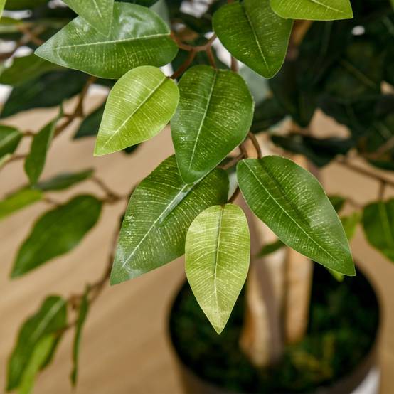 Grand faux ficus 150 cm, arbre artificiel, plante en pot, faux plante réaliste, salon chambre bureau jardin - Image 10