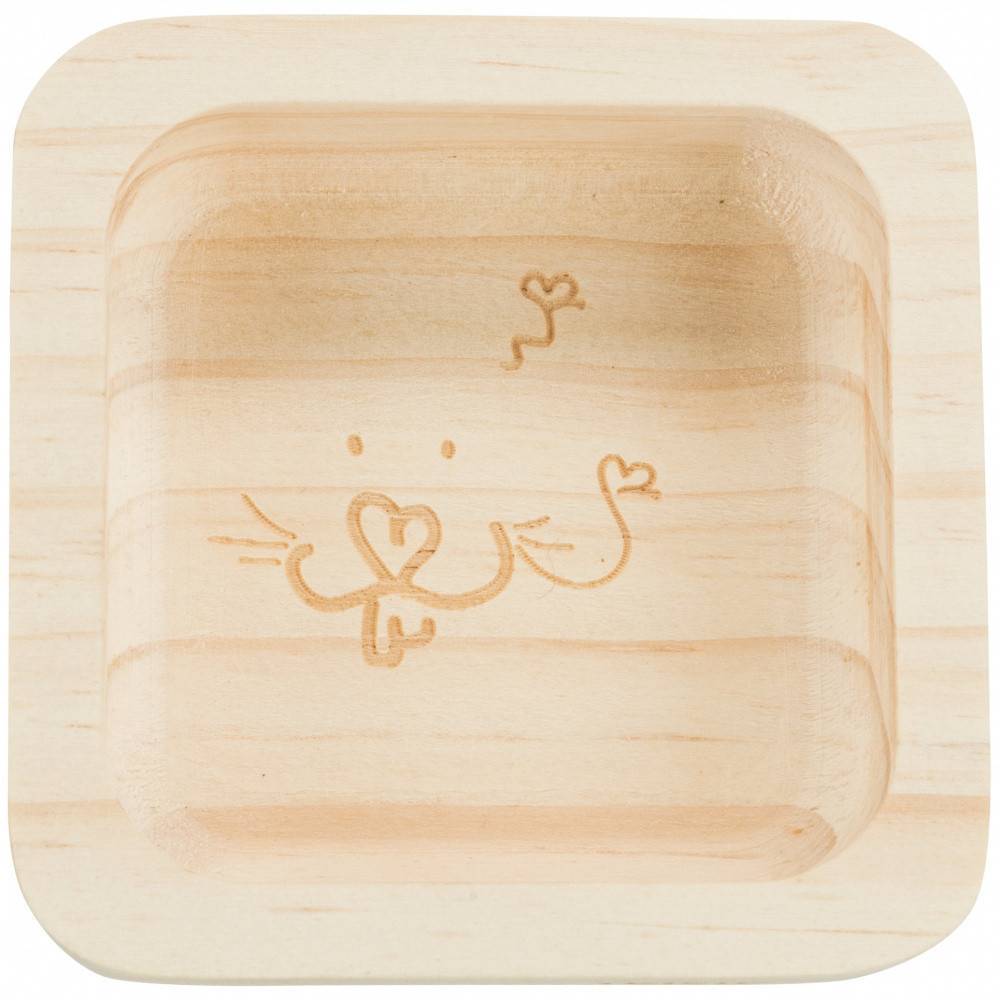 Trixie - Trixie - Bol en bois de 60 ml,  8 x 8 cm pour rongeurs - Imagen 2