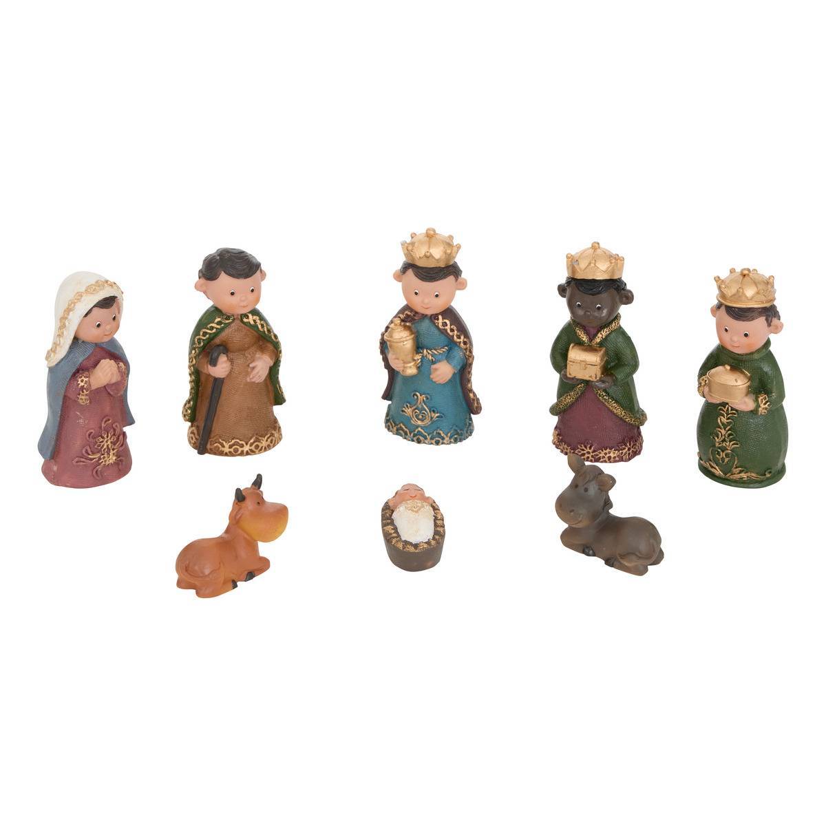 Feeric Christmas - Lot de 8 santons Lioria en résine H. 8 cm - Feeric Lights & Christmas - Image 2
