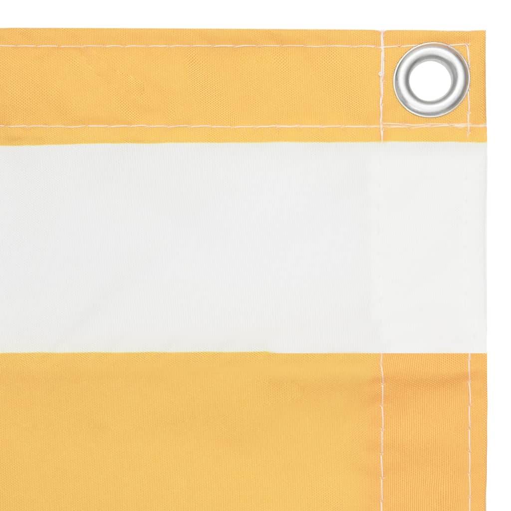 Helloshop26 - Écran de balcon brise pare vue protection confidentialité 120 x 400 cm tissu oxford blanc et jaune - Imagen 2