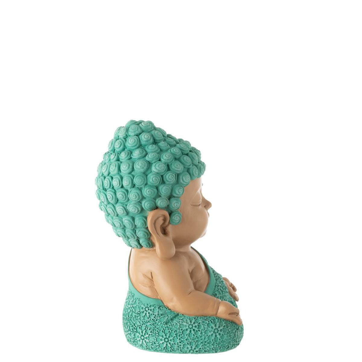 J-Line - Statuette Moine Zen "Toby" 19cm Bleu Azur - Image 2