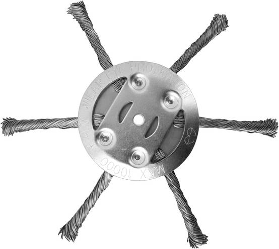 Tête de coupe-fil - Brosse métallique - Pour tondeuses à gazon - 6 lames - Trou intérieur de 5 mm - Lot de 2 - Argent-Lytech - Image 2