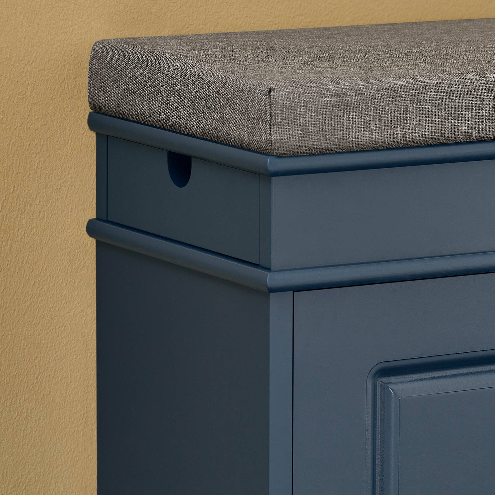 Meuble à Chaussure FSR79-B SoBuy - avec 4 Abattants et 1Crochet - L104xP24xH83 cm - Bleu - Maison