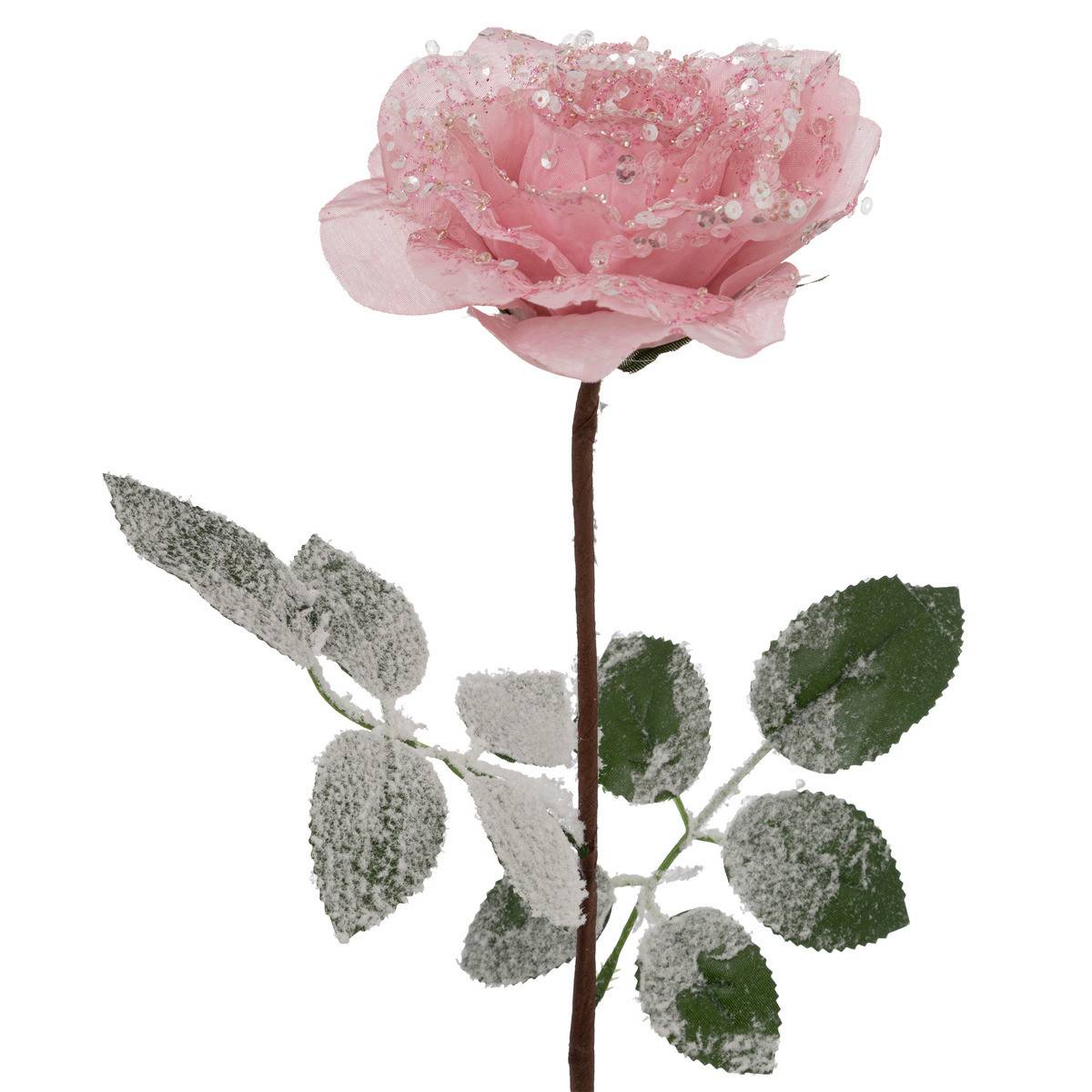 Fééric Lights & Christmas - Branche décorative spéciale fêtes Rose & Paillettes H 75 cm - Imagen 2