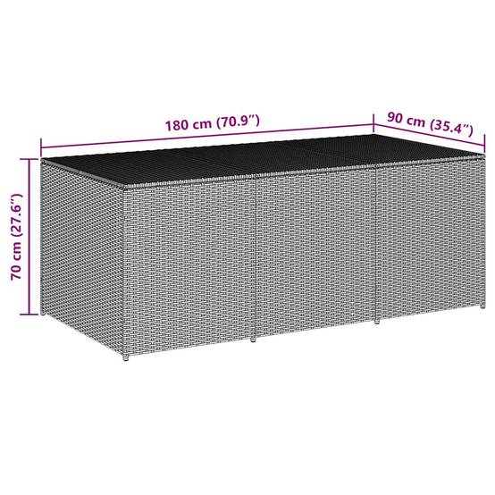 Coffre de Jardin XXL Résine Tressée Grande Capacité pour Terrasse Gris 180x90x70 cm – ComfortXL Outdoor Living - Image 8