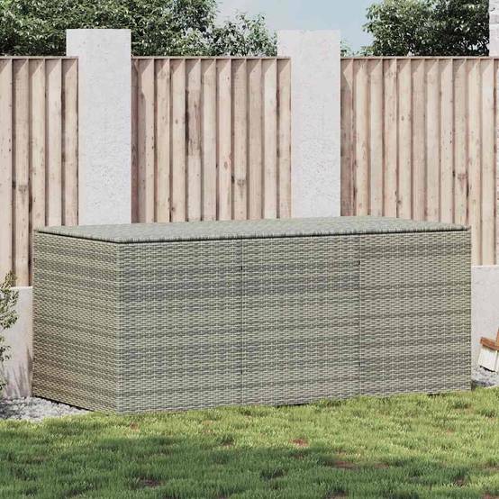 Coffre de Jardin XXL Résine Tressée Grande Capacité pour Terrasse Gris 180x90x70 cm – ComfortXL Outdoor Living - Image 1