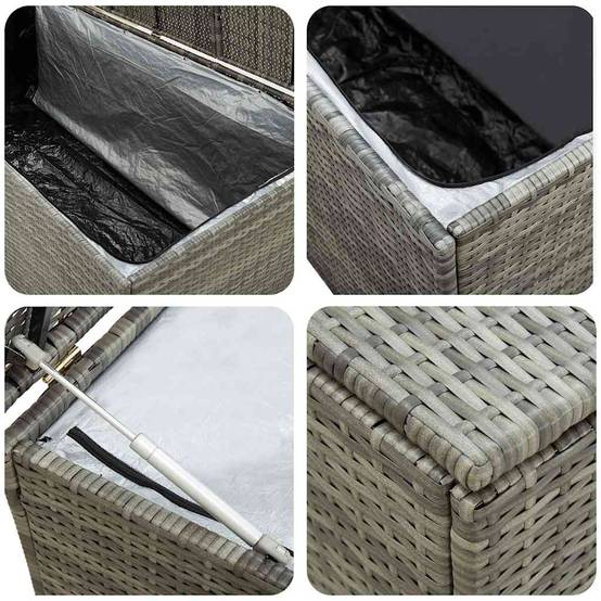 Coffre de Jardin XXL Résine Tressée Grande Capacité pour Terrasse Gris 180x90x70 cm – ComfortXL Outdoor Living - Image 7