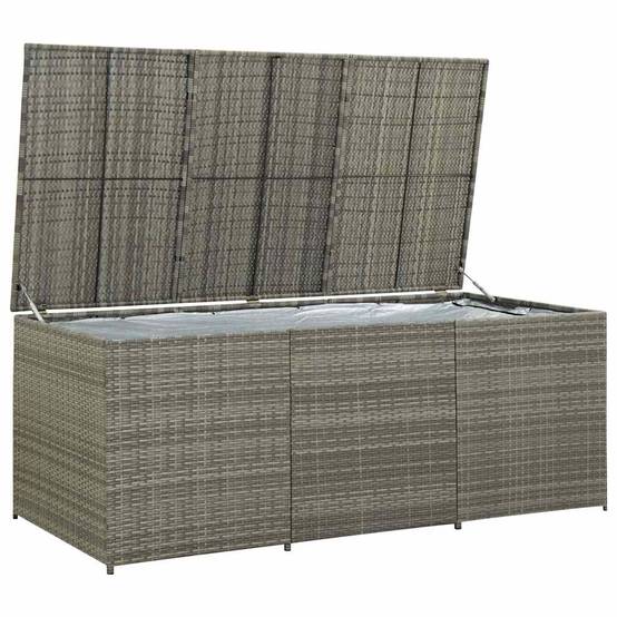 Coffre de Jardin XXL Résine Tressée Grande Capacité pour Terrasse Gris 180x90x70 cm – ComfortXL Outdoor Living - Image 3