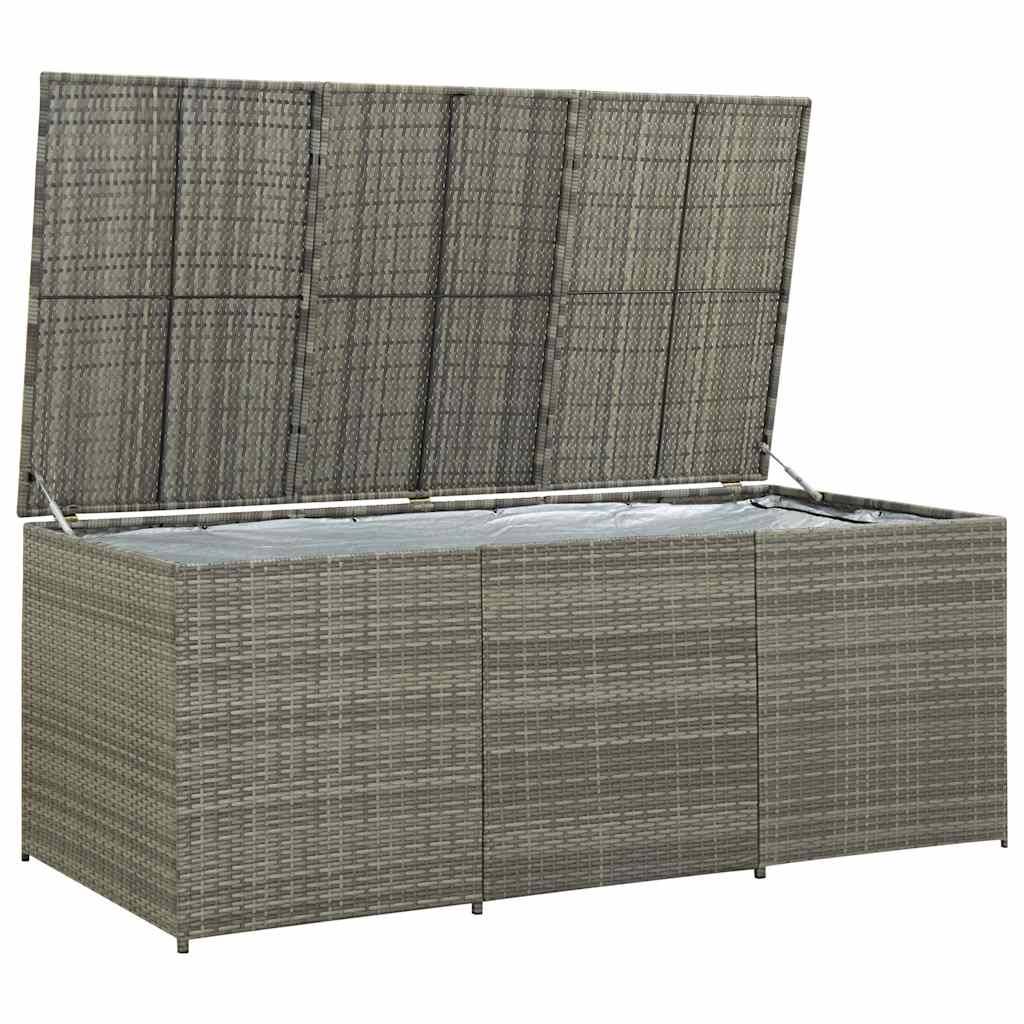 Coffre de Jardin XXL Résine Tressée Grande Capacité pour Terrasse Gris 180x90x70 cm – ComfortXL Outdoor Living - Image 3