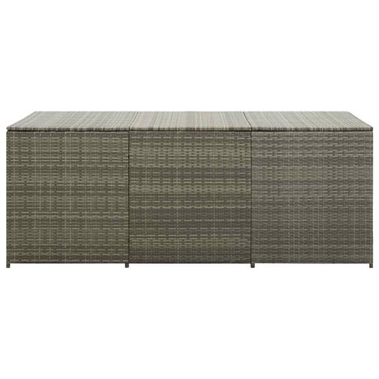 Coffre de Jardin XXL Résine Tressée Grande Capacité pour Terrasse Gris 180x90x70 cm – ComfortXL Outdoor Living - Image 4