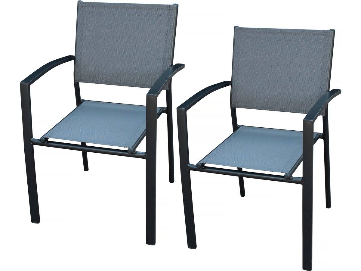 Habitat Et Jardin - Lot De 2 Chaises De Jardin En Aluminium "lyraya" - Anthracite -habitat Et Jardin - Imagen 1